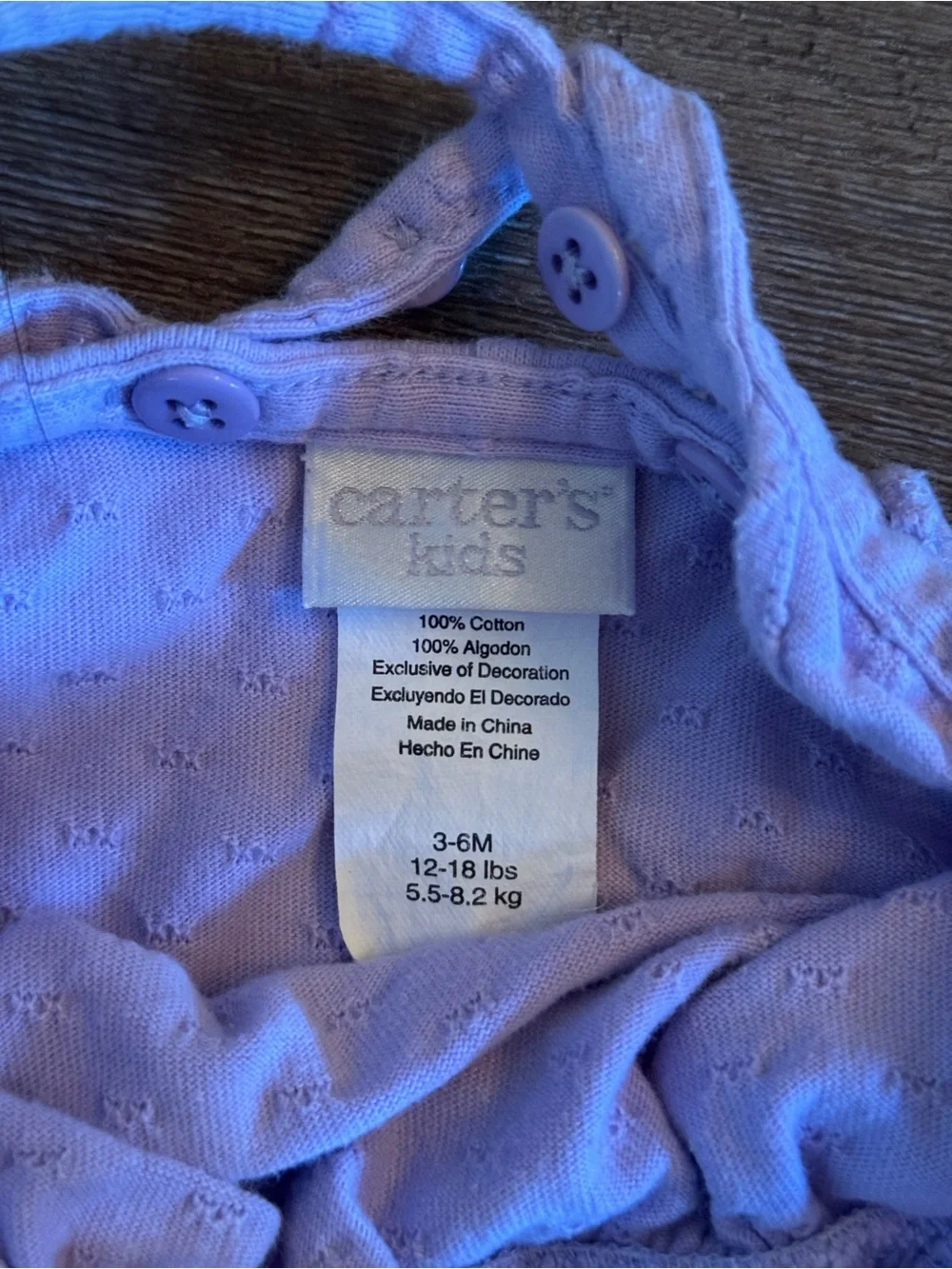 Vintage Carter's Lilac Sleeveless Bubble Romper with Floral Embroidery